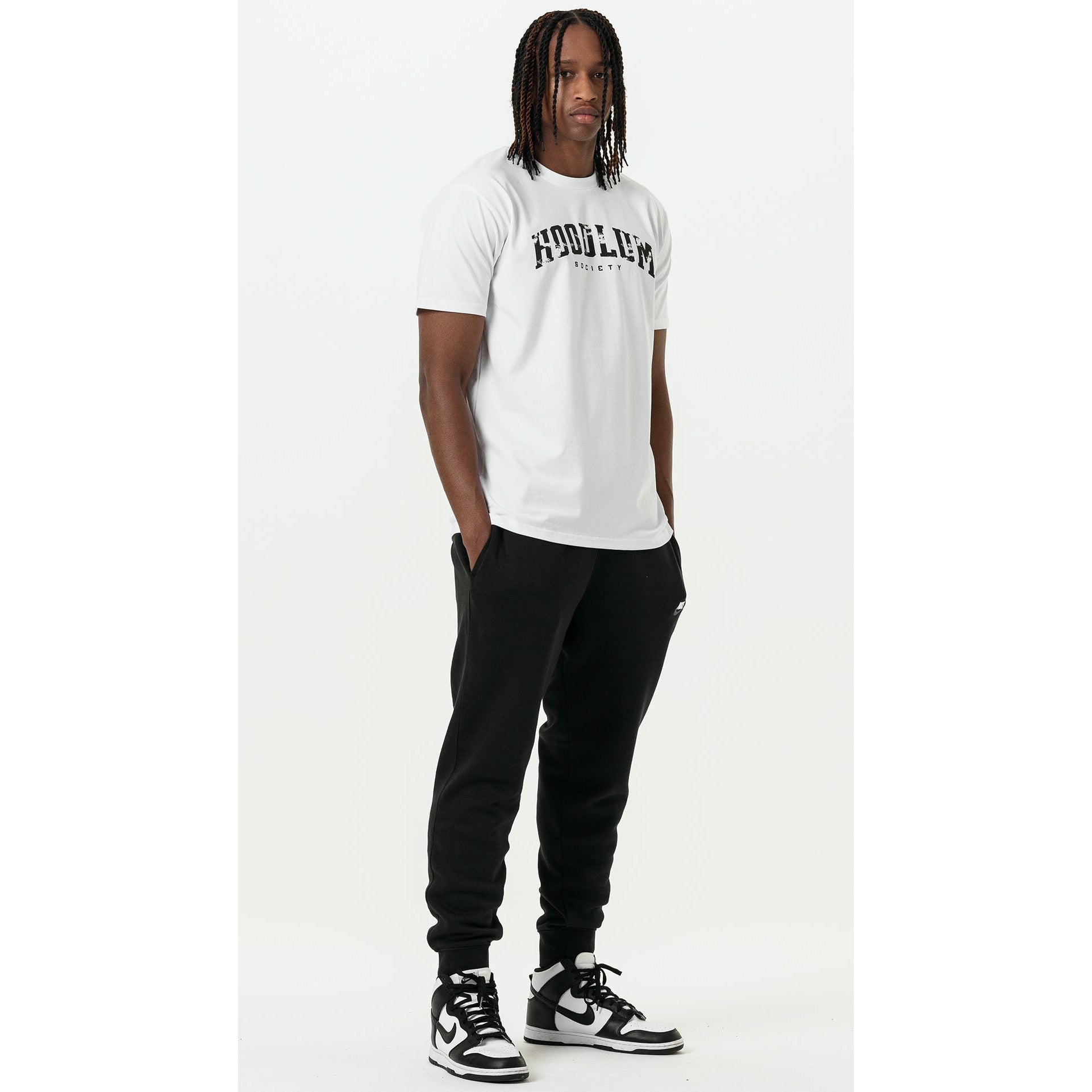 DISTRESSED WHITE HOODLUM T-SHIRT