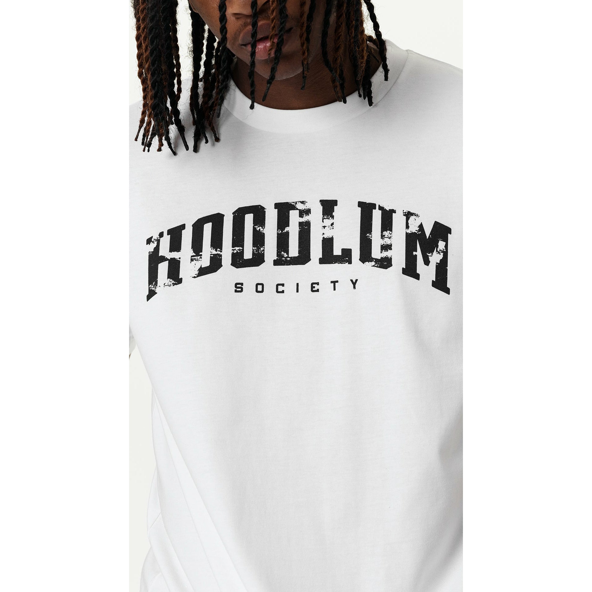 DISTRESSED WHITE HOODLUM T-SHIRT