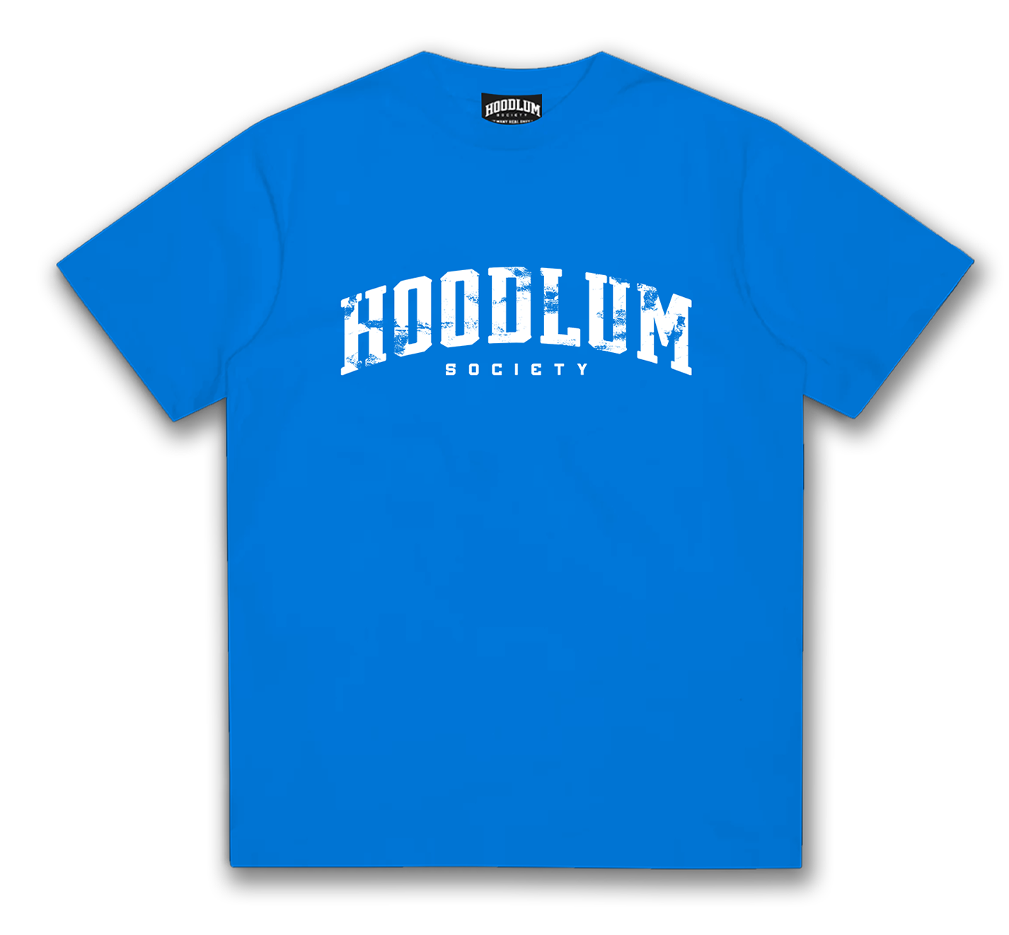 DISTRESSED COBOLT BLUE HOODLUM  T-SHIRT