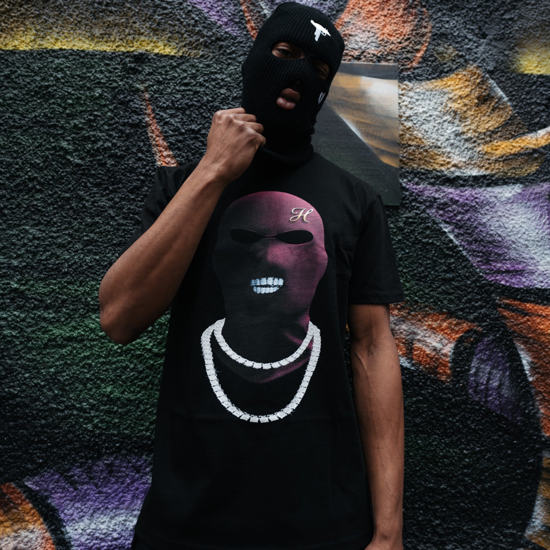 HOODLUM SKI MASK BLACK T-SHIRT