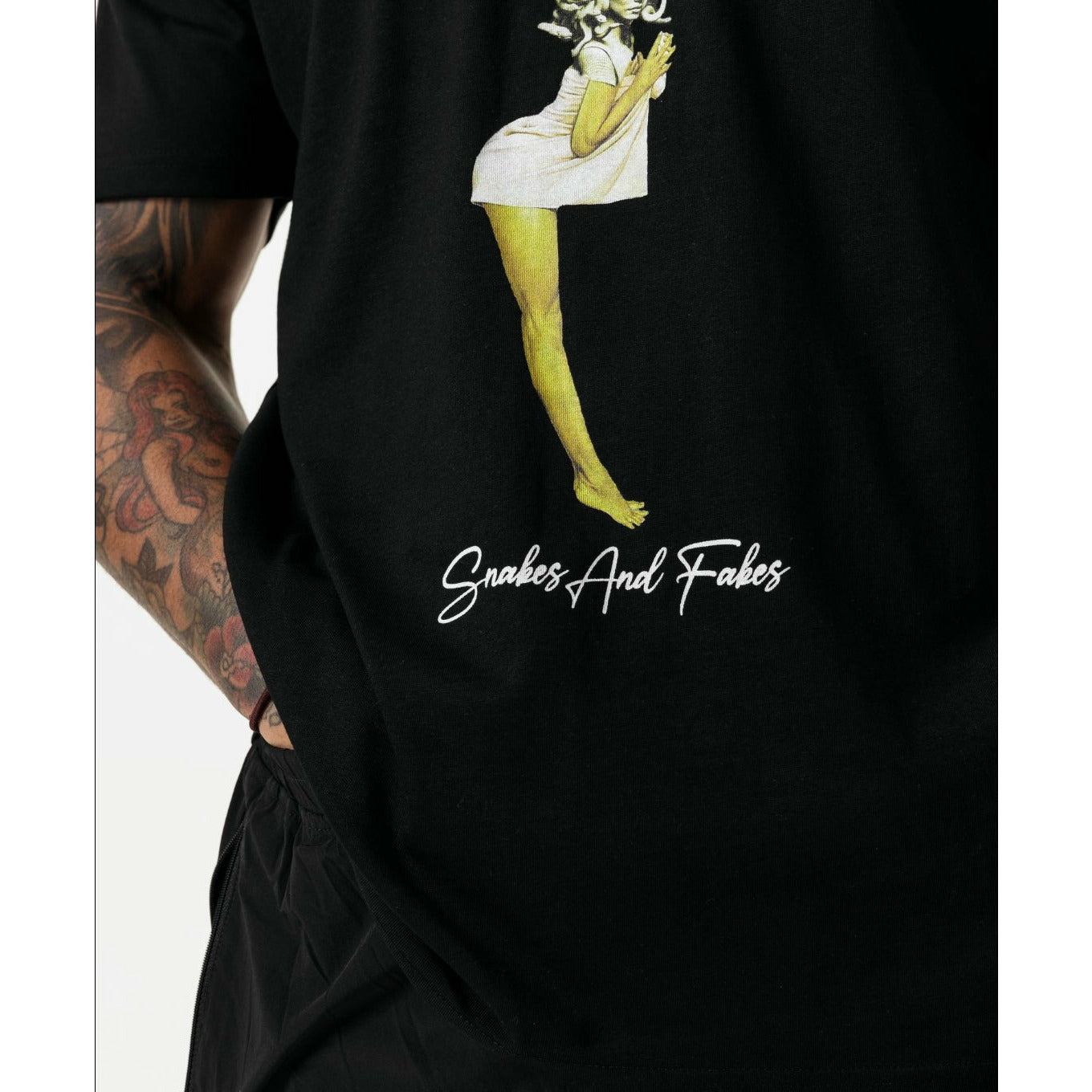 HOODLUM SNAKES AND FAKES BLACK T-SHIRT